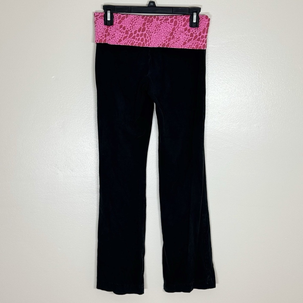 Victoria's Secret PINK Y2K Foldover Yoga Pants Flare Pink Leopard Cheetah Small - Picture 2 of 7